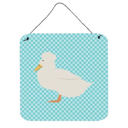 MICASA Crested Duck Blue Check Wall or Door Hanging Prints, 6 x 6 in. MI234179